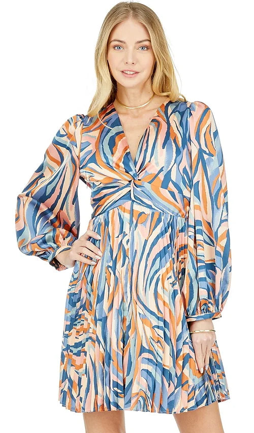 Front Twist Pleat Dress