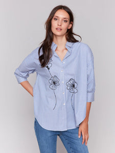 Flower Stem Striped Shirt
