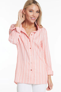 Wire Collar Striped Blouse