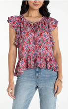 Load image into Gallery viewer, Flutter Sleeve Mini Floral Top
