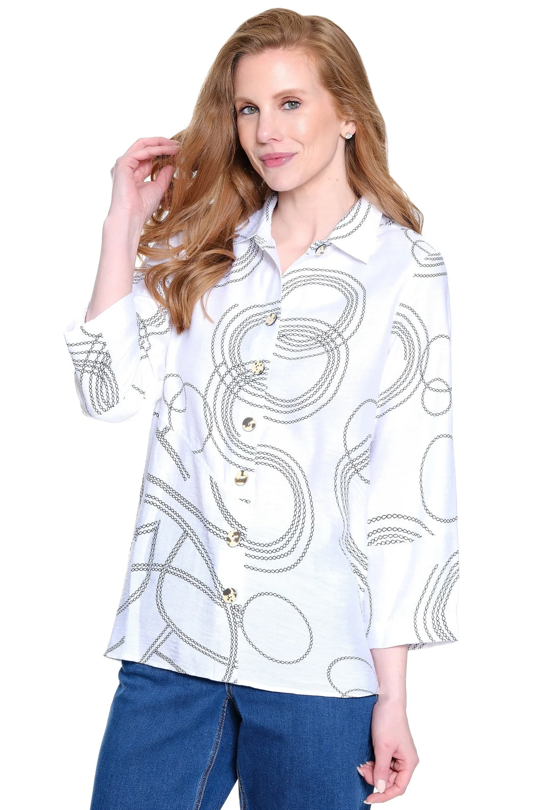Stretch Woven Print Shirt
