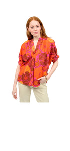 Bold Floral Popover Top
