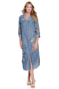 Embroidered Lyocell Dress