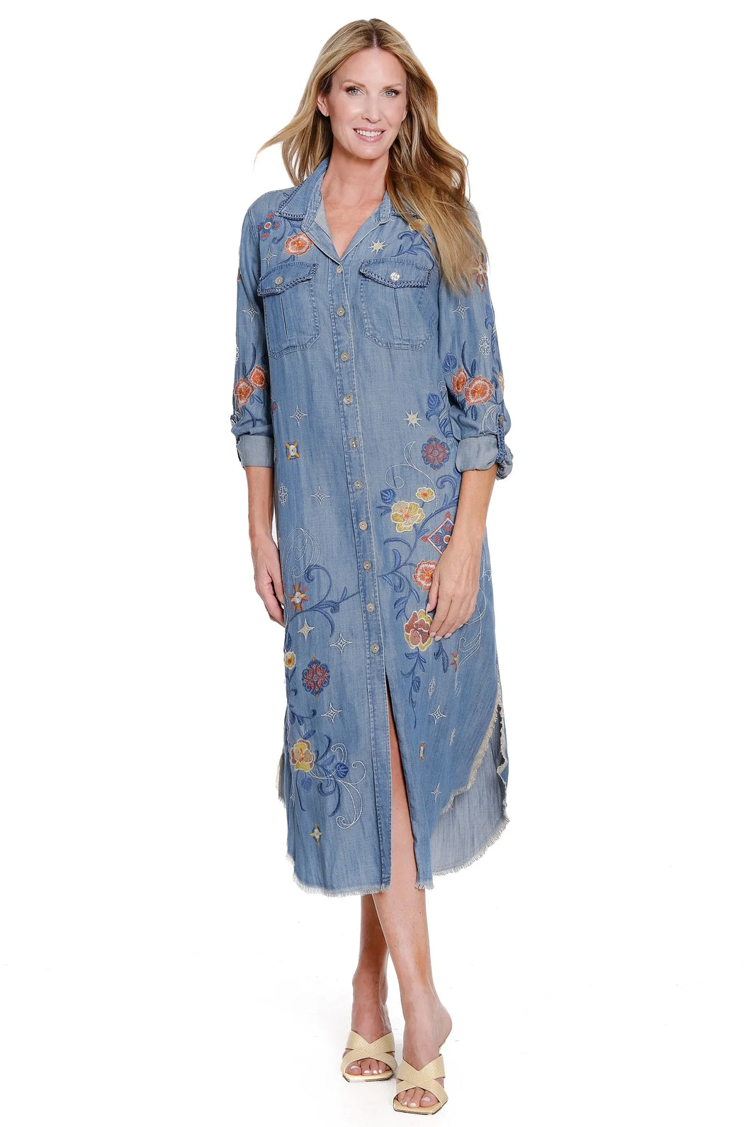 Embroidered Lyocell Dress