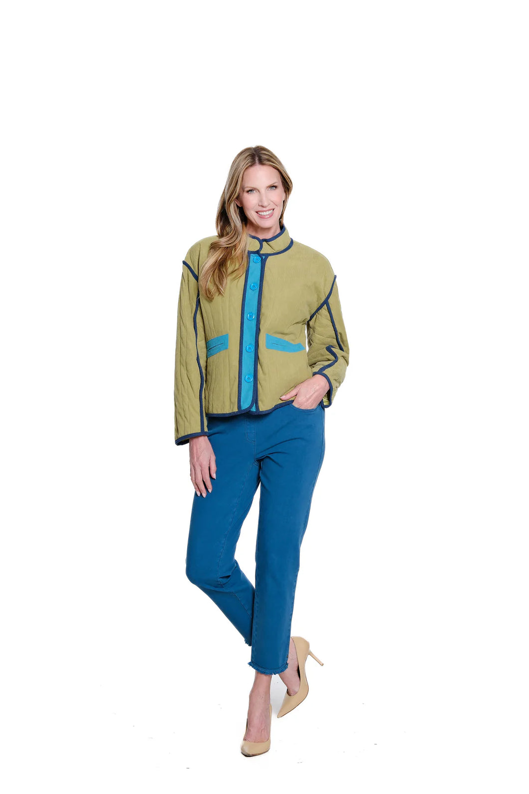 Quilted Contrast Trim Jacket