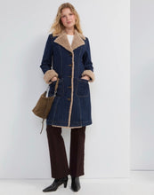 Load image into Gallery viewer, Sherpa Trimmed Denim Coat
